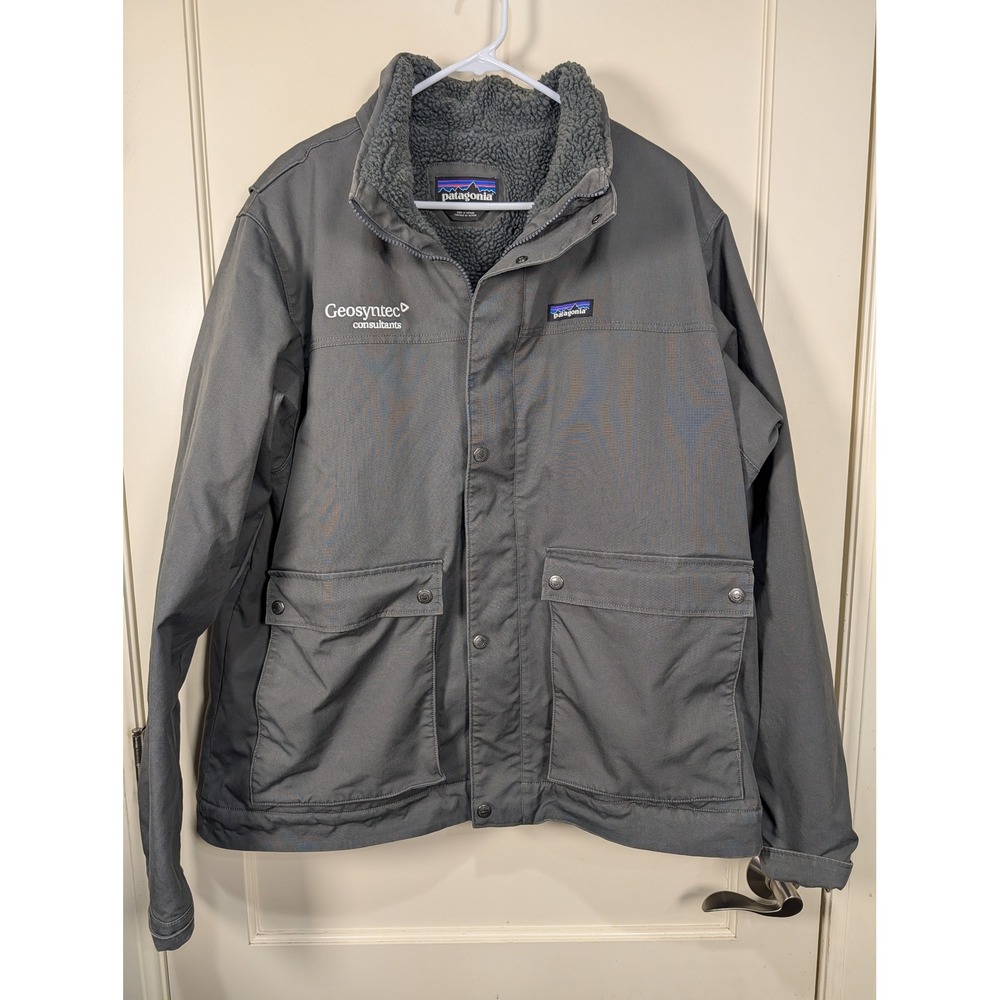 Patagonia Mens XXL Maple Grove Canvas Jacket Forge Grey Fleece Lined Work Coat